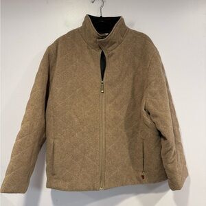 Brown quilted woolrich zip up heavy‎ coat